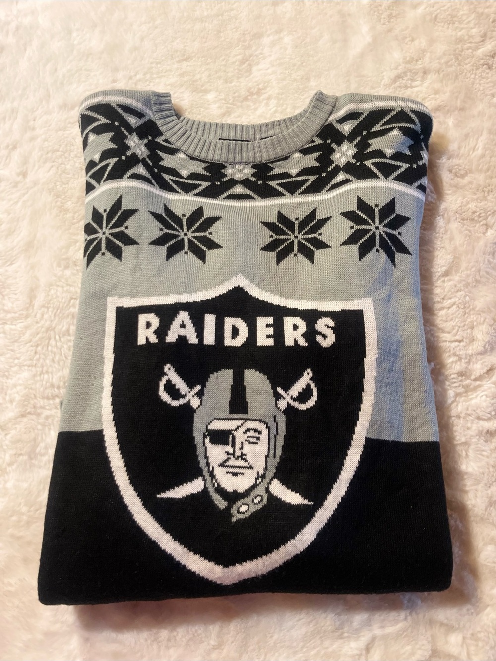 NFL Raiders Crewneck Sweater - Gray and Black